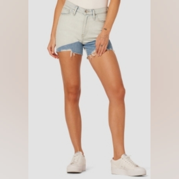 Hudson Jeans Devon Colorblocked Denim Shorts - Picture 3 of 12